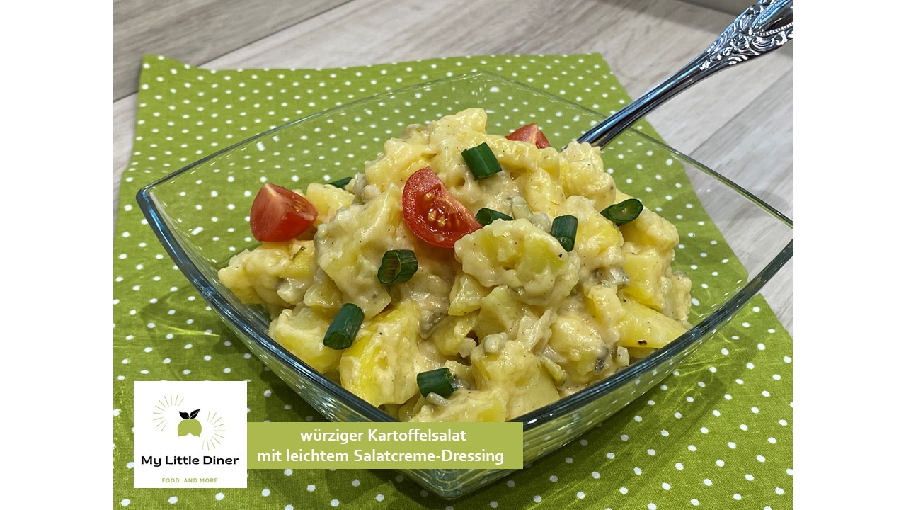 würziger Kartoffelsalat mit leichtem Salatcreme-Dressing