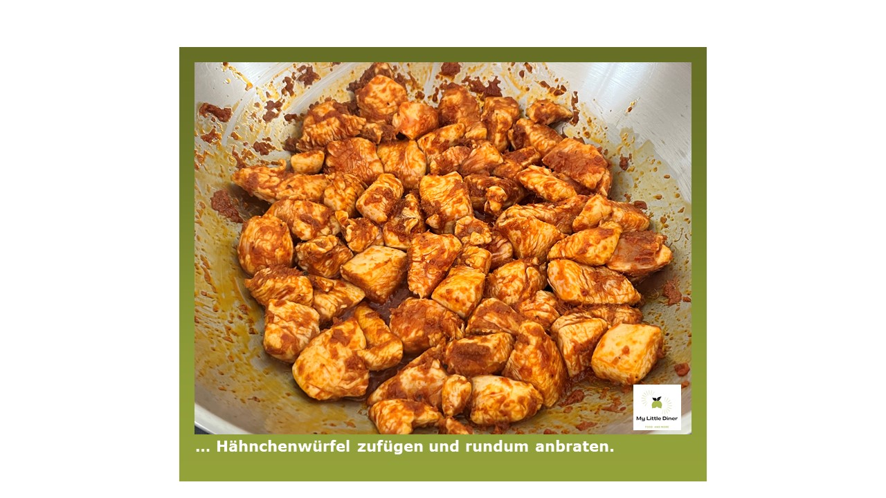 Cremige Erdnuss-Sauce mit Hähnchen - 3.Schritt Zubereitung