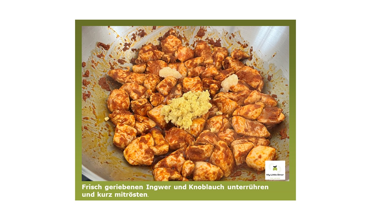 Cremige Erdnuss-Sauce mit Hähnchen - 4. Schritt Zubereitung