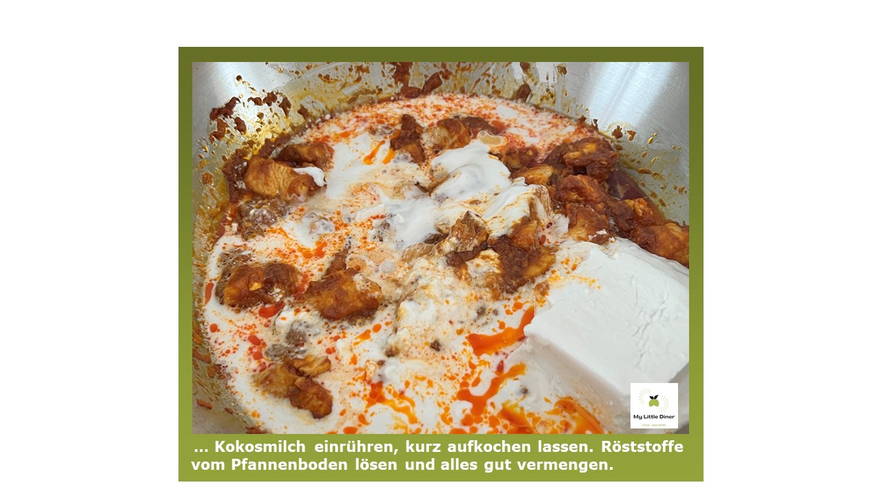 Cremige Erdnuss-Sauce mit Hähnchen - 7.Schritt Zubereitung