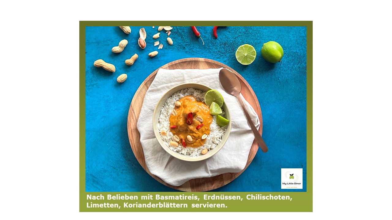 Cremige Erdnuss-Sauce mit Hähnchen - 9.Schritt anrichten