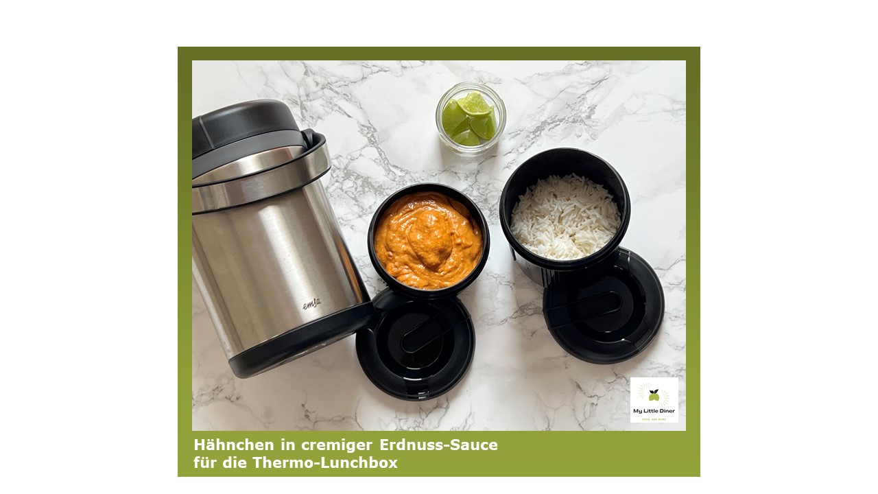 Cremige Erdnuss-Sauce mit Hähnchen - Thermo-Lunchbox