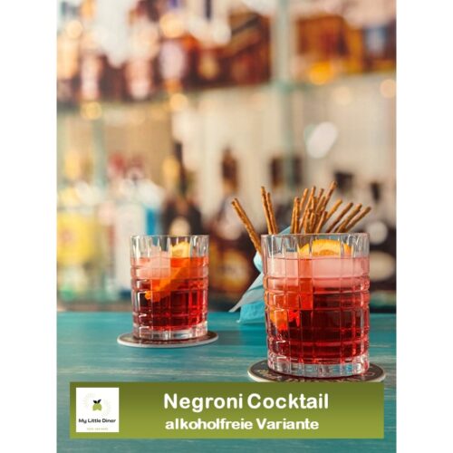 Bild zeigt Rezept Negroni Cocktail alkoholfreie Variante mit Sanbitter - Titel Rezept Bild