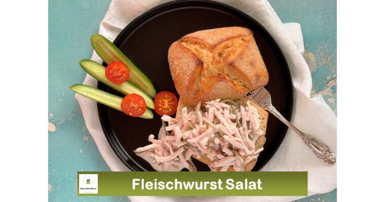 Fleischwurst Salat – wie frisch vom Metzger – schnell und einfach zubereitet mit nur 3 Zutaten