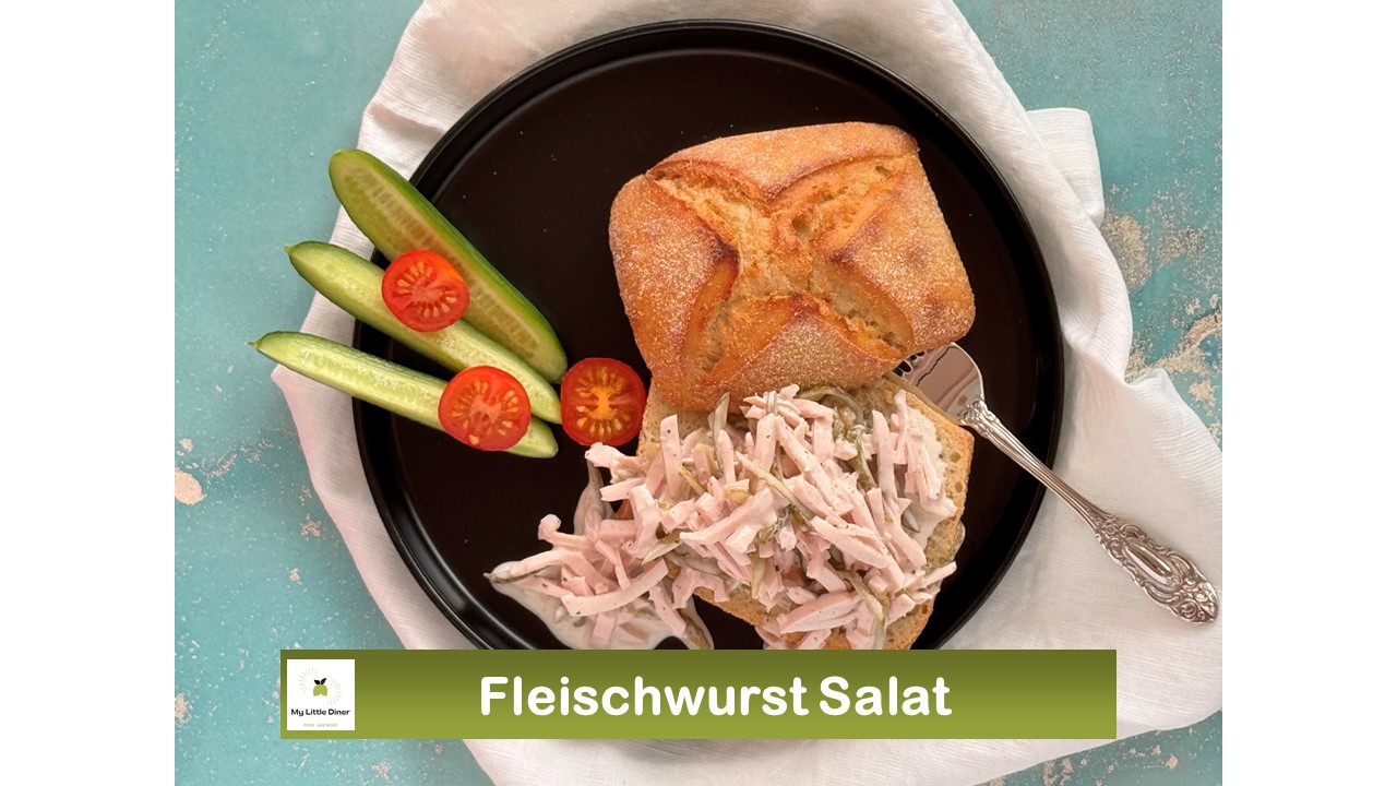 Fleischwurst Salat – wie frisch vom Metzger – schnell und einfach zubereitet mit nur 3 Zutaten