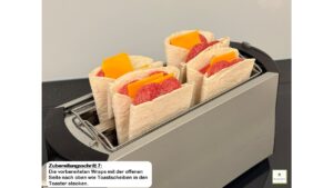 getoastete Wraps - Zubereitungsschritt 7 - Wraps in den Toaster stecken