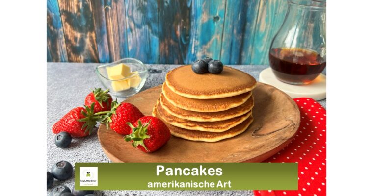 Buttermilch Pancakes – dick und fluffig – ein amerikanischer Frühstücks-Klassiker