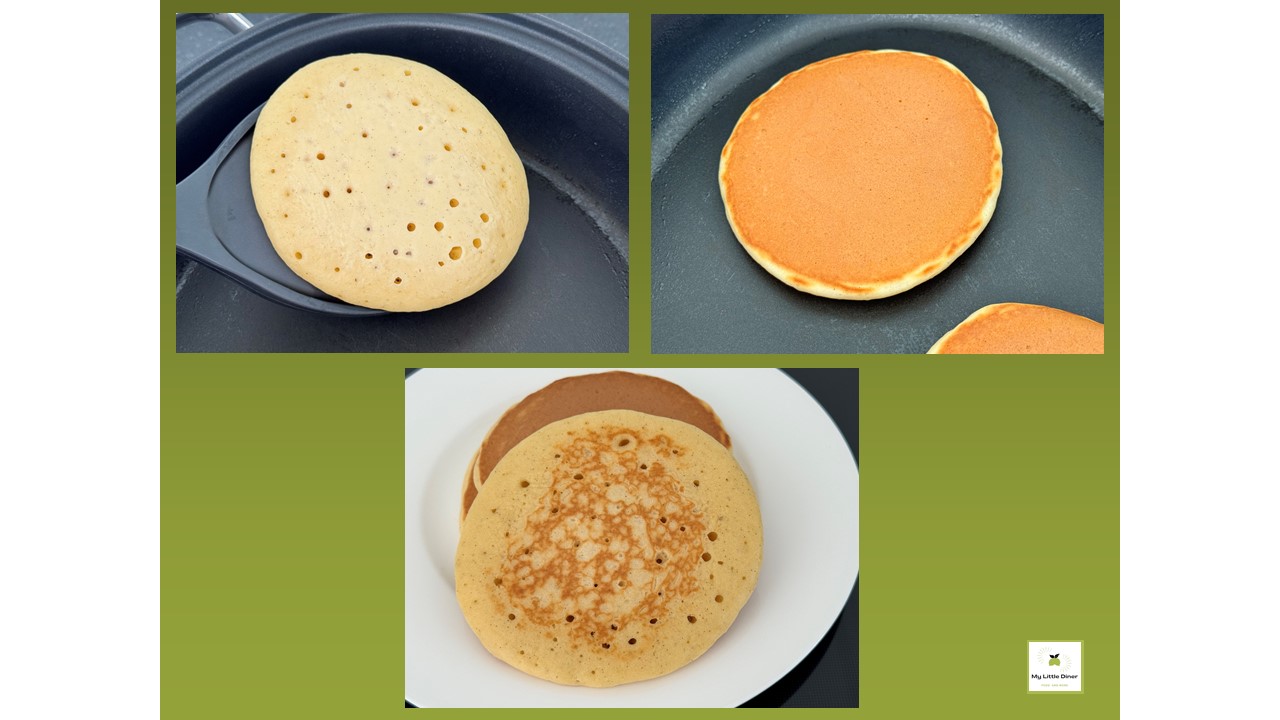 Bild zeigt Rezept Pancakes amerikanische Art - Zubereitungsschritt 10 - Teig Kreise drehen nur noch kurz von der anderen Seite braten