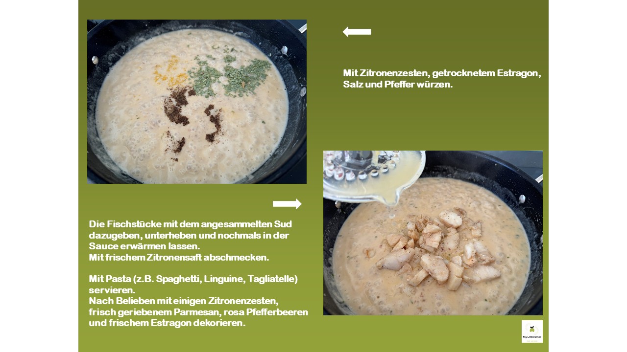 Bild zeigt Rezept Kabeljau Loins mit Zitronen-Estragon-Sauce - Zubereitung3