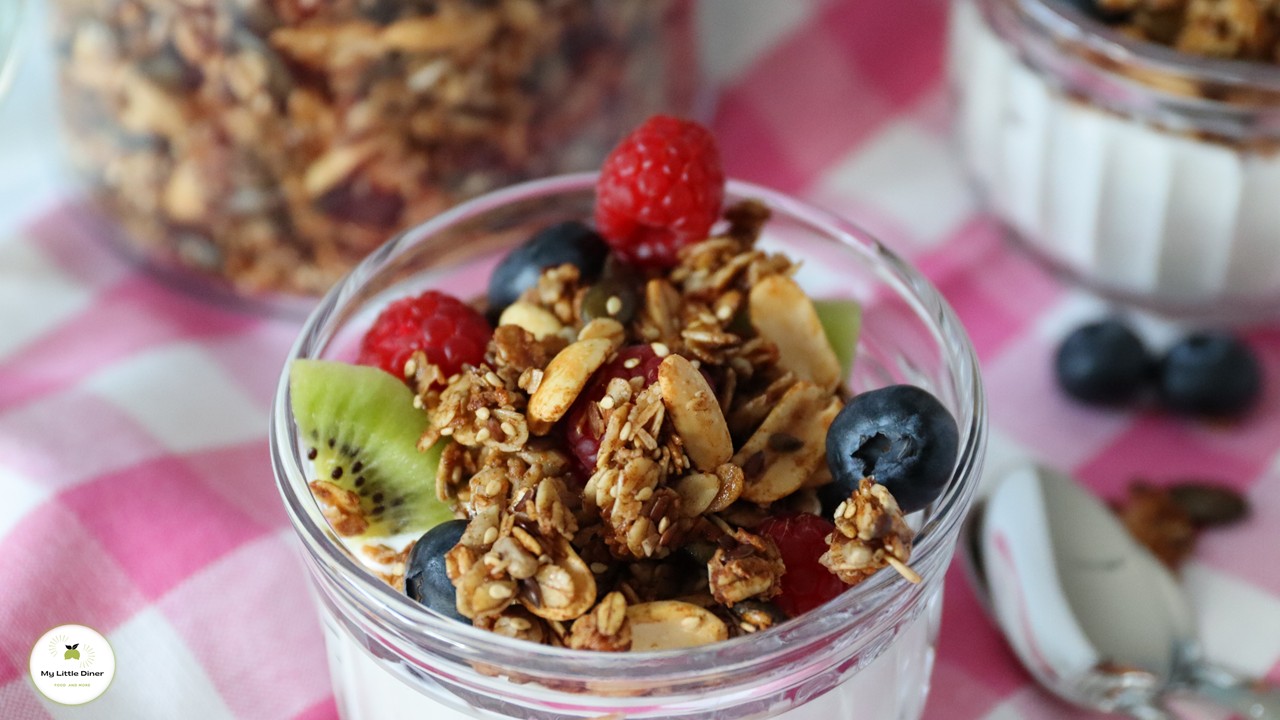 Bild zeigt Granola aus dem Airfryer - Titelbild2