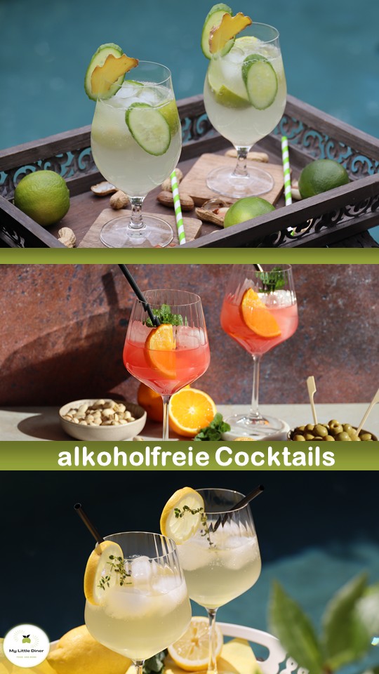 Bild zeigt alkoholfreie Cocktails - Pinterest Pin