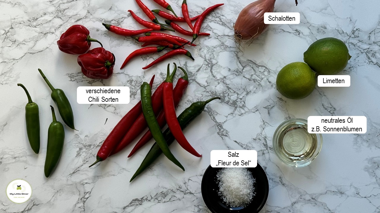 Bild zeigt Chili-Limetten-Sauce - Zutaten