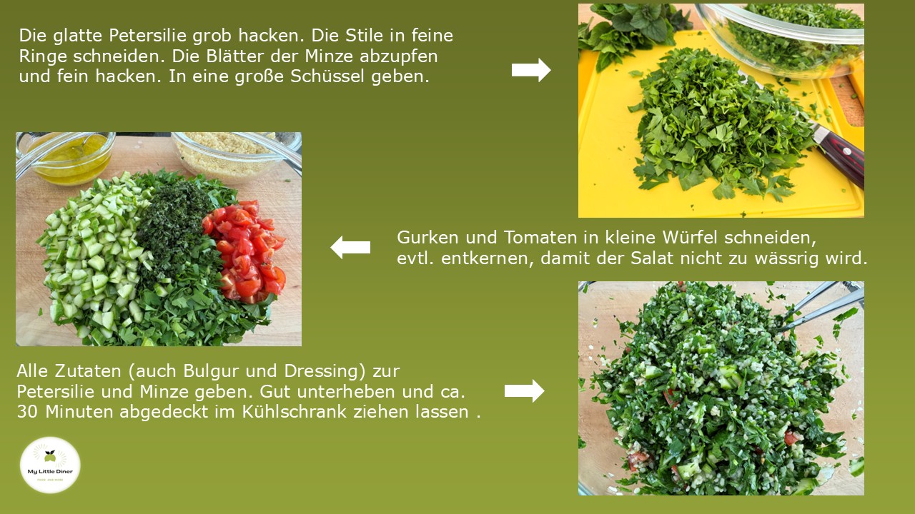 Bild zeigt Zubereitung Tabouleh