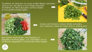 Bild zeigt Zubereitung Rezept Tabouleh