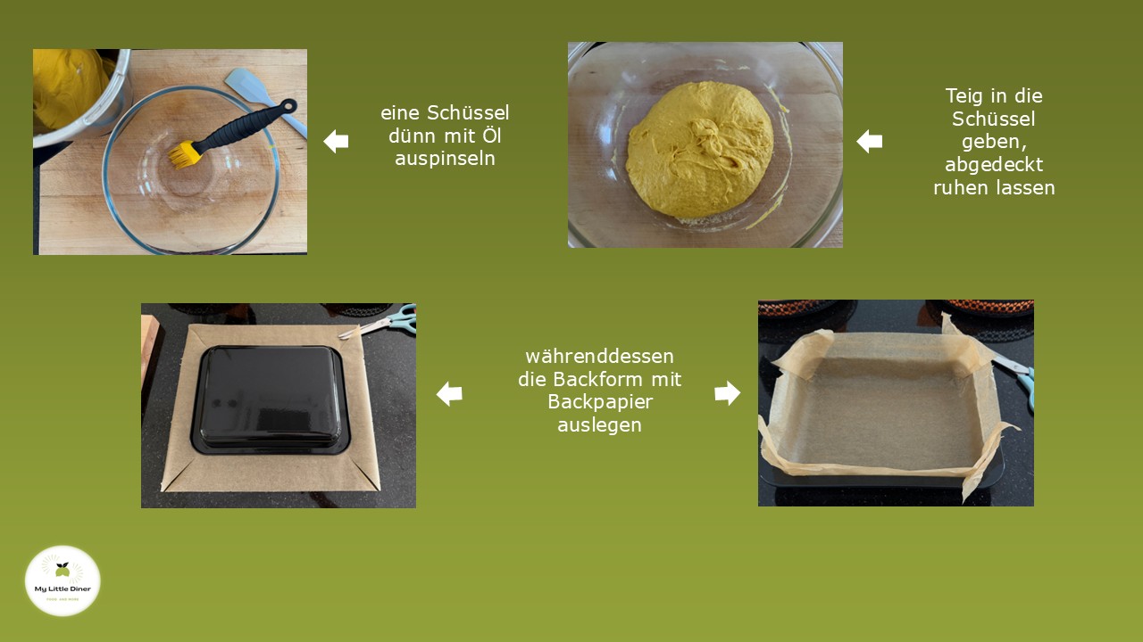 Schritt-für-Schritt Anleitung Backform vorbereiten für Kürbis Focaccia
